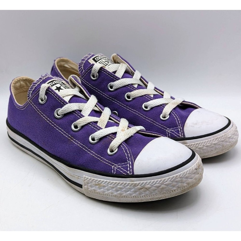 Converse Chuck Taylor All Star Purple Canvas Low Top Sneakers 337837F - Youth 3